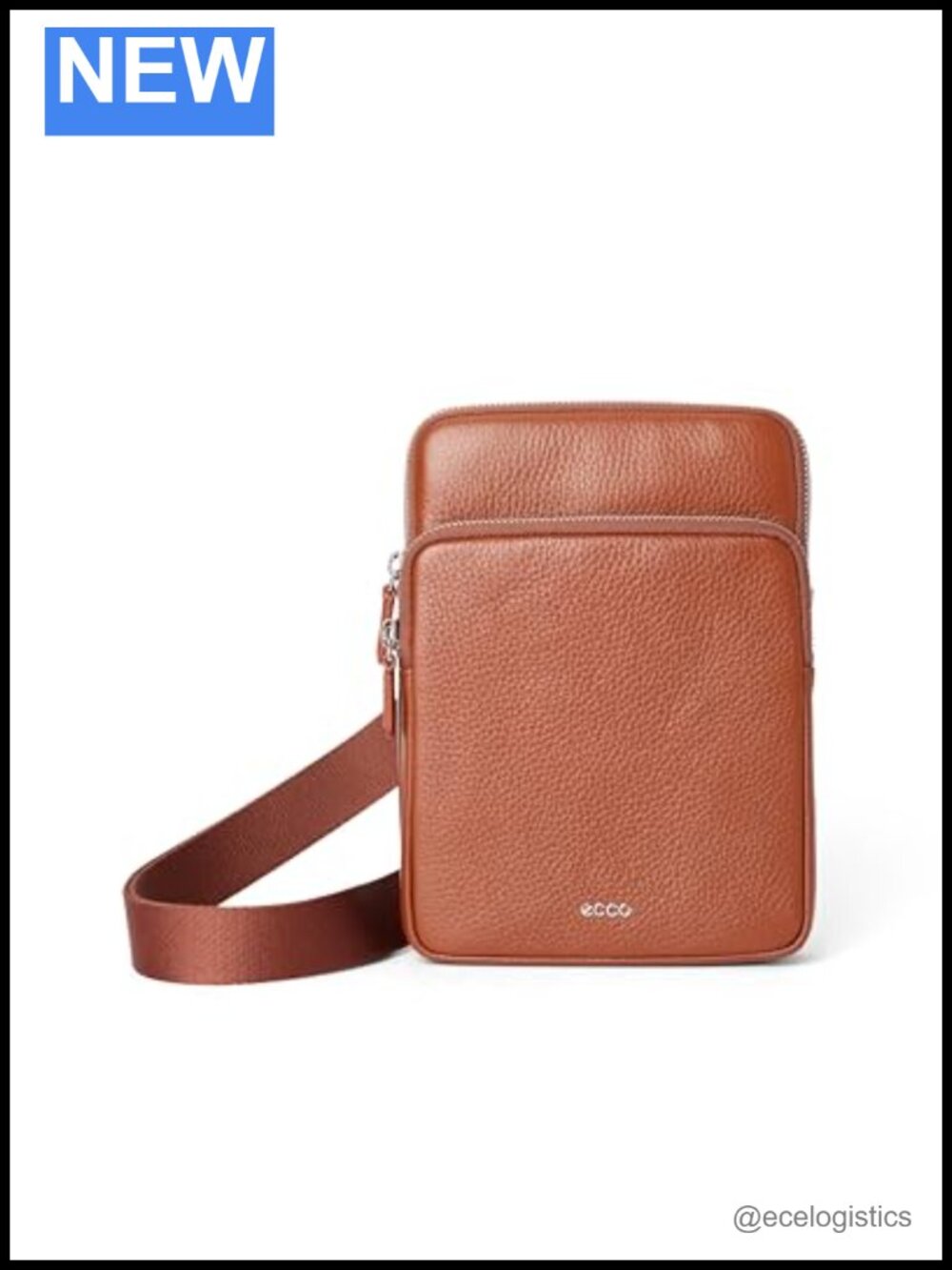 ECCO North South Pouch Crossbody Bag Leather Water-Repellent